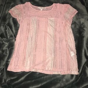 Forever21 Pink Sheer Top SMALL